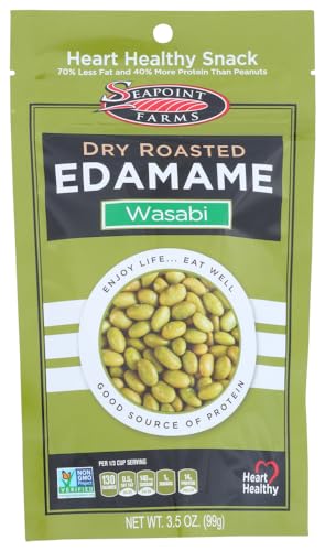 Seapoint Farms - DRY ROASTED EDAMAME - WASABI - 2 x 3.5 oz / 100 g