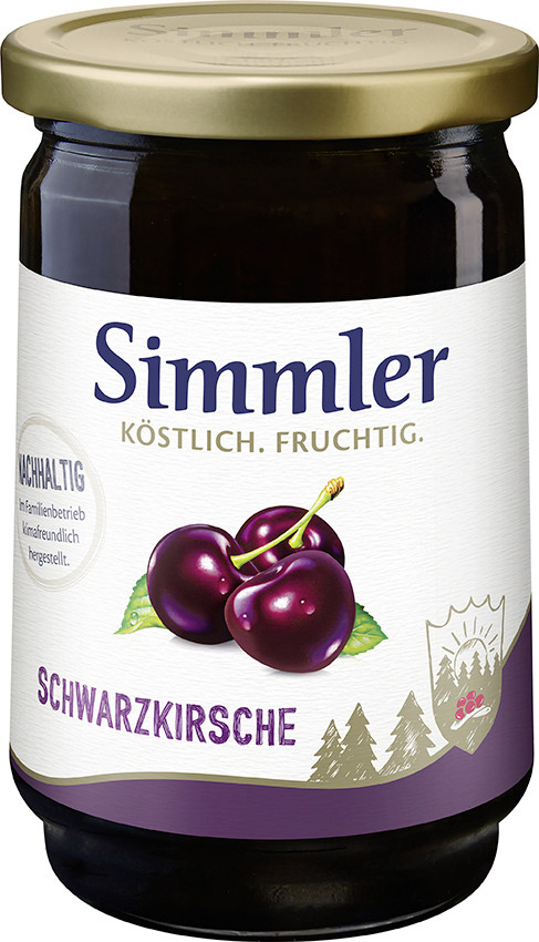 Simmler Konfitüre EXTRA Schwarzkirsche 450G