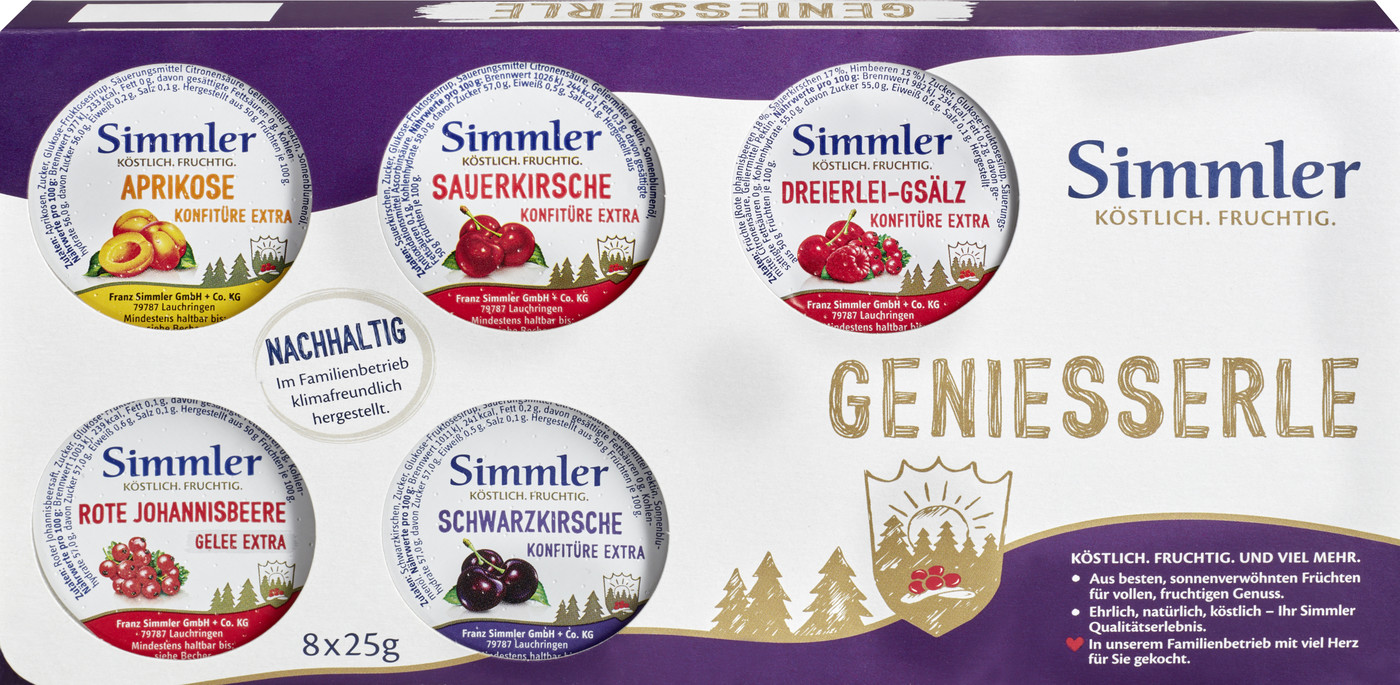 Simmler Konfitüre in Portionen 8ST 200G