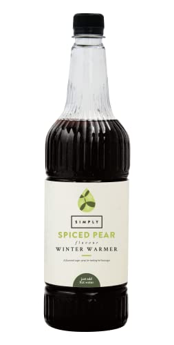 Simply Spiced Pear Winter Warmer Sirup, Vegan & Nussfreier Aromatisierter Sirup für Heißgetränke (1 Liter) von Simply