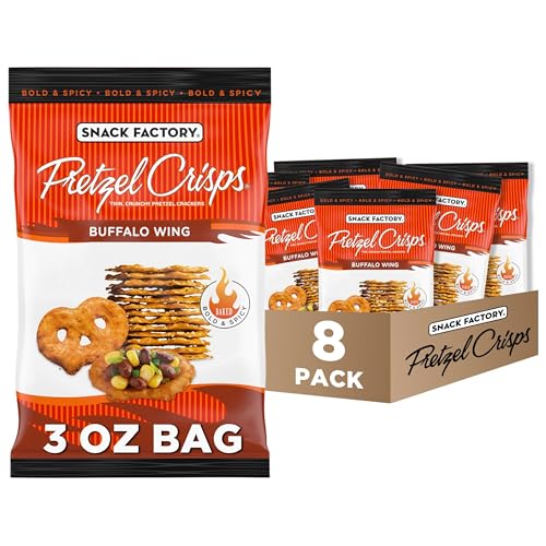 Snack Factory Brezel Crisps Buffalo Wing On-the-Go Beutel, 85 ml, 8 Stück