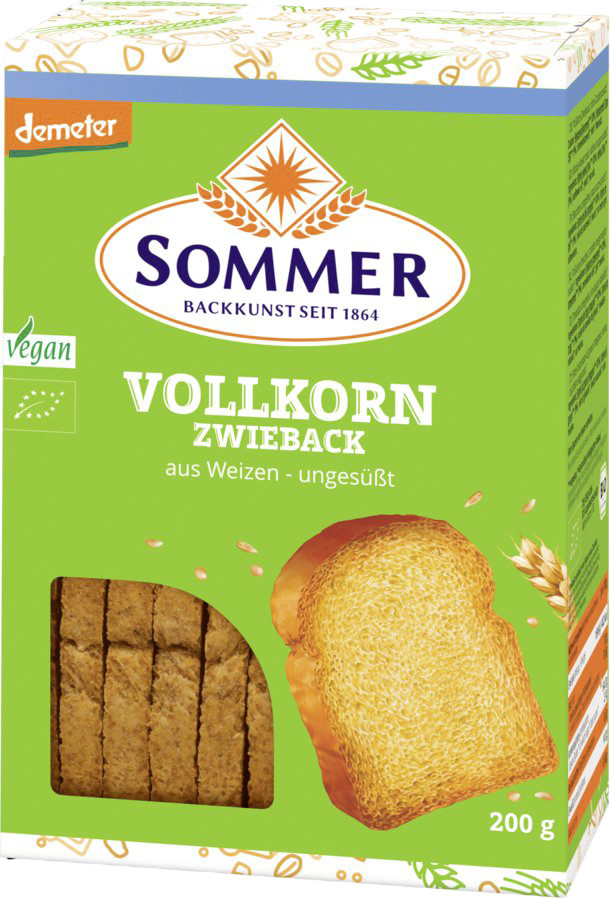 Sommer Demeter Vollkorn-Zwieback 200G