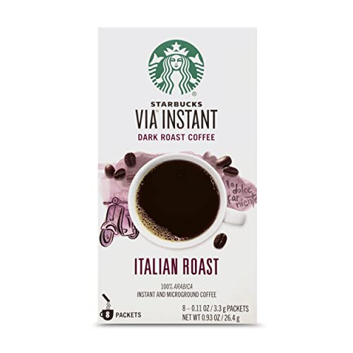 Starbucks VIA Instant Coffee Dark Roast Packets – Italian Roast – 1 Box (8 Packungen) von Starbucks