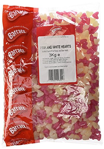 Sweets Pink White Love Hearts 3kg-Beutel
