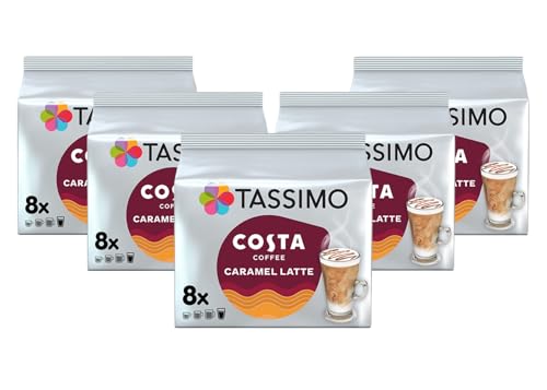 Tassimo Costa Caramel Latte Kaffeepads (5er Pack, insgesamt 80 Kaffeekapseln) von Tassimo