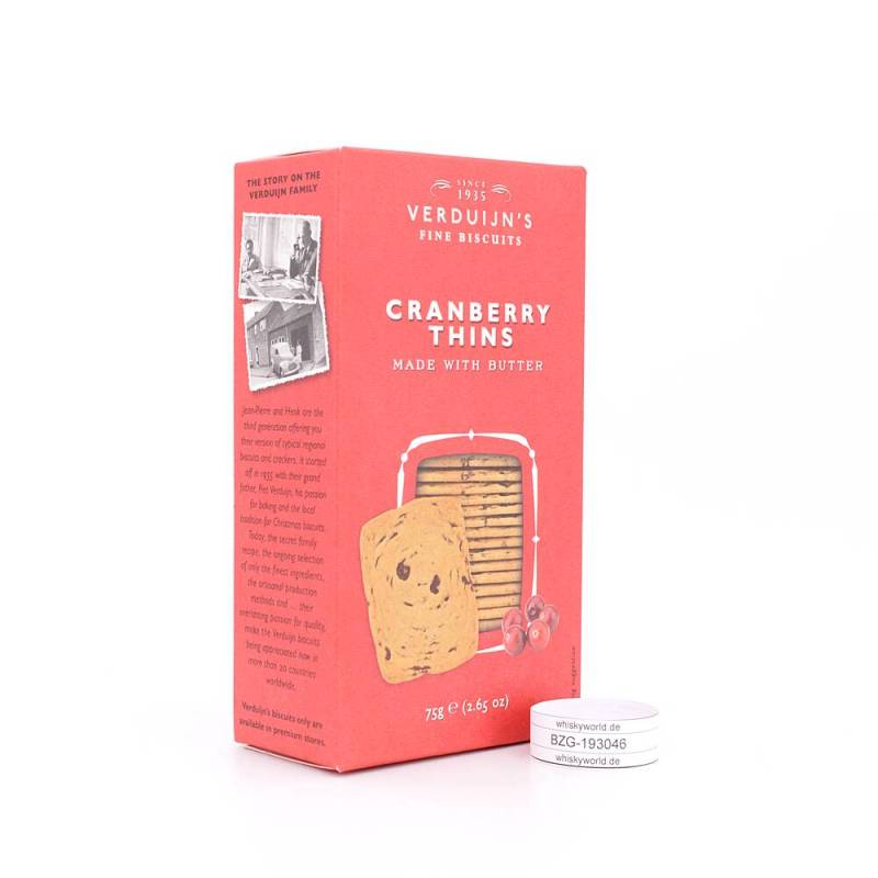 Verduijn's Cranberry Thins Buttergebäck mit 75 g