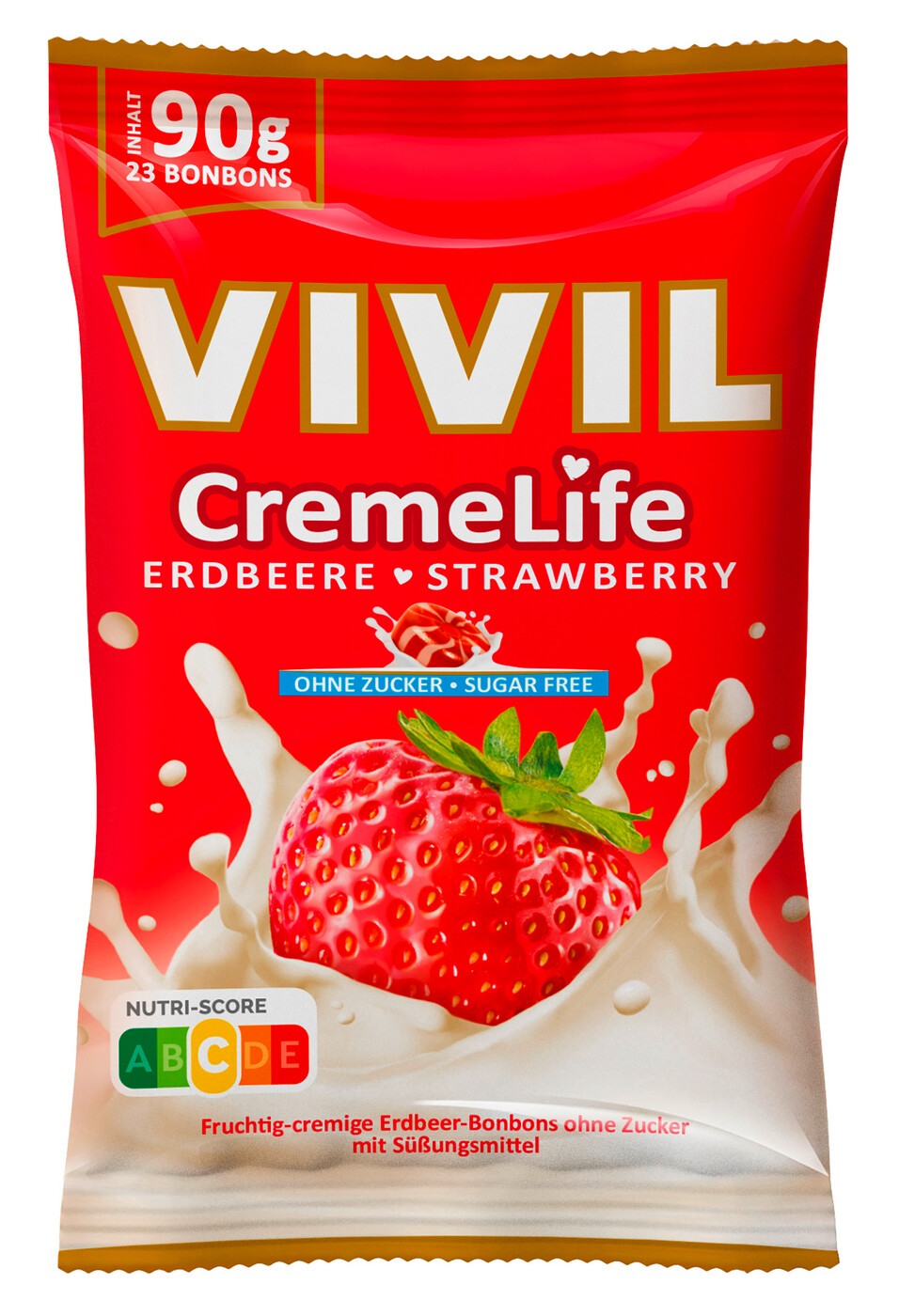 Vivil Creme Life Erdbeere ohne Zucker 90G