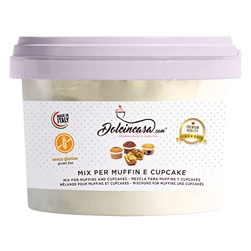 Dolcincasa.com Muffins Cupcake Mix Backen und Kochen Einfach zu verwenden Teig Pulver Glutenfrei 500g von Dolcincasa.com