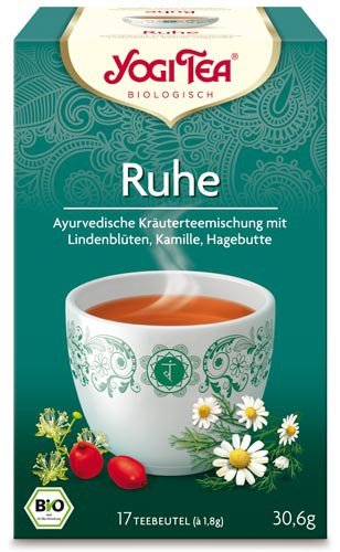 Yogi Tee, Ruhe-Tee, 4er SPARPACK , Biotee, sanfte, milde Mischung, 4er SPARPACK, je 17 Teebeutel a 30,6g von Yogi