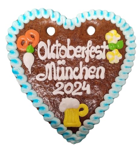 Lebkuchenherzen Spruch Oktoberfest München 2024 lizensiert 22 x 23 cm, Karton 20 Stück von Lebkuchenherz München Schifferl