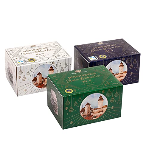 12x Lebkuchenwelt Lebkuchen Geschenkbox Gemischt ca. 175g Lebkuchen Paket mit Elisenlebkuchen Weihnachten Geschenke von Lebkuchenwelt