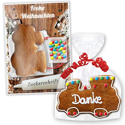 Bastelset: Lebkuchen Rohling - Lokomotive 12cm - inkl. Bastel Zubehör | Pfefferkuchen Rohlinge selbst gestalten verzieren & beschriften Basteln mit Kindern zu Weihnachten von LEBKUCHEN WELT von Lebkuchenwelt