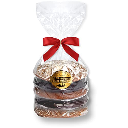 Elisenlebkuchen Vegan - 5x80g (400g) - Premium Qualität - Frisch & Saftig! - Vegane Nürnberger Lebkuchen LEBKUCHEN WELT von Lebkuchenwelt