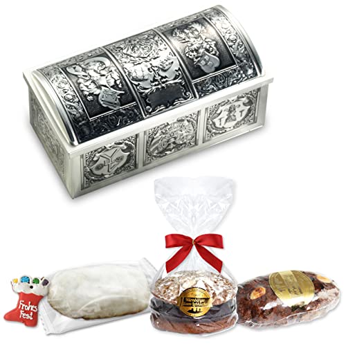 Geschenktruhe Weihnachtsgrüße, mit Lebkuchen, Christstollen und Gebäck; 715g von Lebkuchenwelt