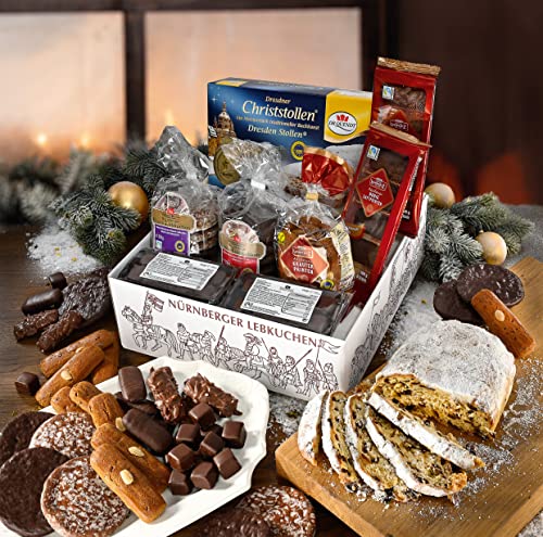 LEBKUCHEN WELT Festtag Lebkuchen Geschenkpaket ca. 2.150g Gebäckmischung Präsent-Box Weihnachtspaket Lebkuchen-Paket Weihnachtliche Geschenkbox Geschenkset Lebkuchenmischung von Lebkuchenwelt