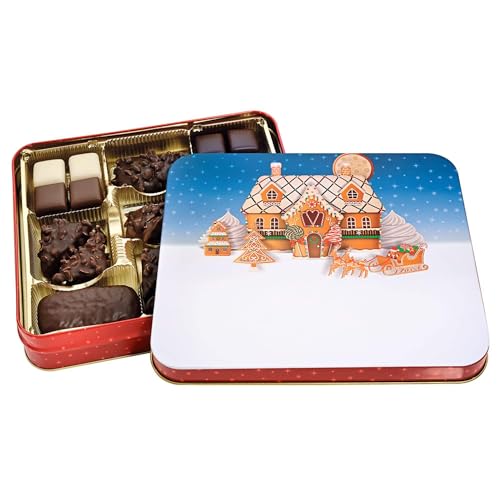 LEBKUCHEN WELT Präsentdose Weihnachtsdorf mit Lebkuchen-Mischung 250g Geschenkdose Präsentdose Lebkuchen-Dose Geschenk Blechdose von Lebkuchenwelt