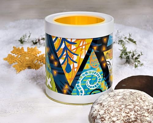 LEBKUCHEN WELT Windlicht Dose mit Elisen-Lebkuchen 250g Geschenkdose Metalldose Blechdose Elisen-Dose Geschenk Schmuck-Kästchen von Lebkuchenwelt