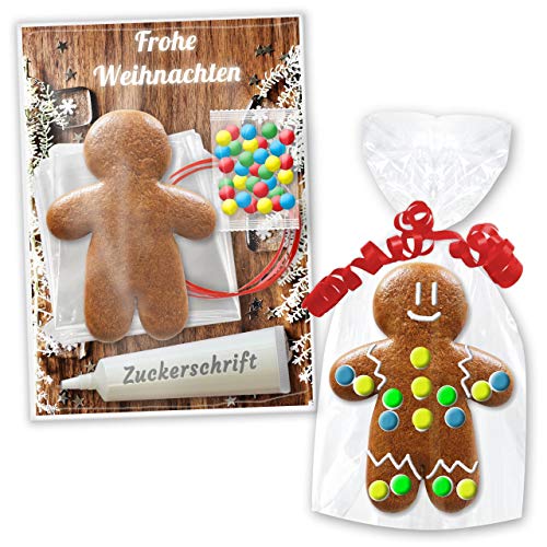 Lebkuchen Rohling Bastelset - Lebkuchenmann 12cm - Edition: Weihnachten von Lebkuchenwelt