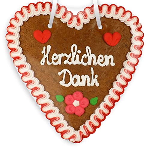 Lebkuchenherz, 18cm - Herzlichen Dank - als Geschenk und zum essen (1x170g) von Lebkuchenwelt