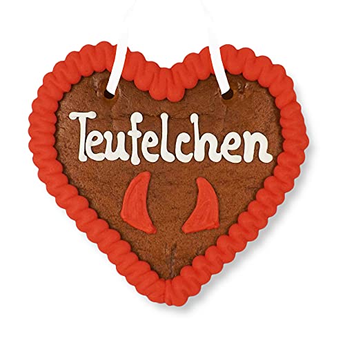 Lebkuchenherz 12cm - Teufelchen - frisch vom Oktoberfest von Lebkuchenwelt