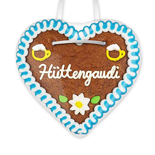 Lebkuchenherz 12cm mit Spruch - Hüttengaudi | Dekoherzen mit Spruch | Apres Ski Party Deko Ideen | Ski Deko Apres Ski | Lebkuchen Herz günstig online kaufen von LEBKUCHEN WELT von Lebkuchenwelt