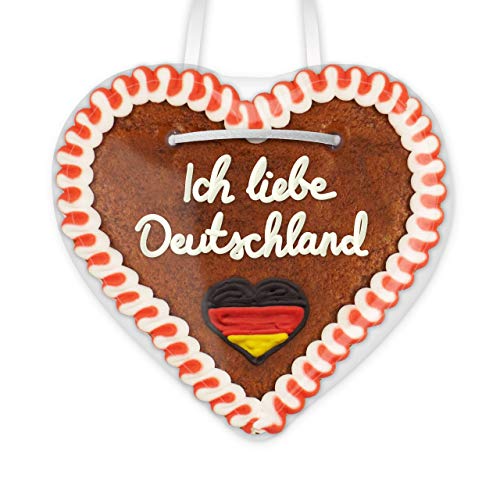 Lebkuchenherz 12cm mit Spruch - Ich liebe Deutschland | Lebkuchen Herz Geschenke & Deko | Deutschland Sprüche für die Wand | Lebkuchenherzen günstig online bestellen von LEBKUCHEN WELT von Lebkuchenwelt