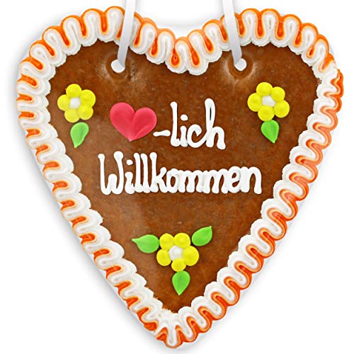 Lebkuchenherz - 18cm - Herzlich Willkommen von Lebkuchenwelt