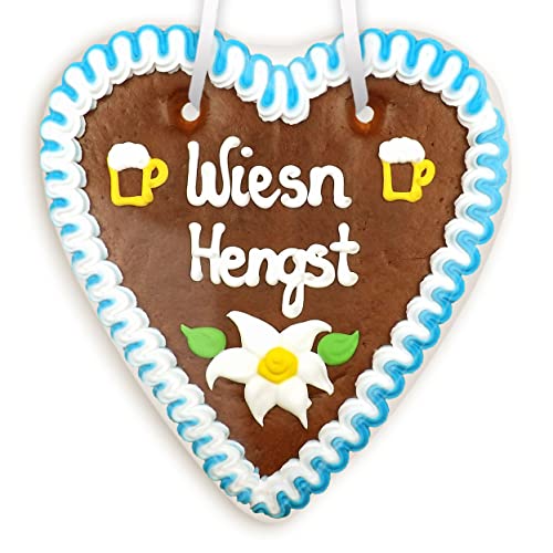 Lebkuchenherz 18cm - verschiedene Sprüche - als Geschenk und zum essen (1x170g) (Wiesn Hengst) von Lebkuchenwelt