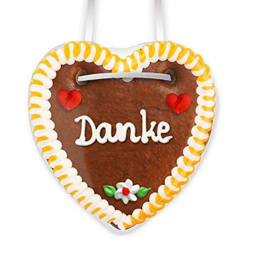 Lebkuchenherz Danke - 10cm - Premium Qualität - Frisch & Saftig - Dankeschön Aus Lebkuchen - Lebkuchenherzen Danke Bestellen von Lebkuchenwelt