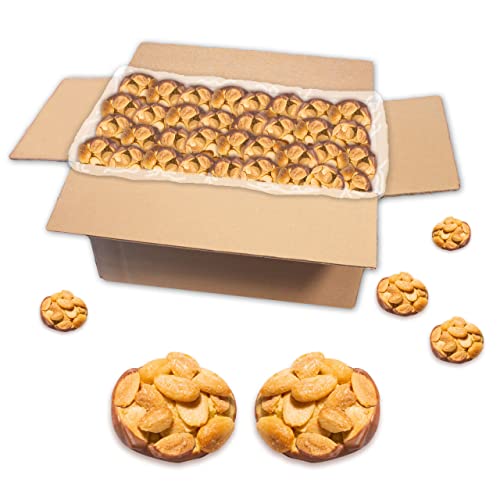 Lebkuchenwelt Mandel Gebäck mit Vollmilchschokolade im Karton 2kg - Konditor-Qualität mit echter Butter gebacken! Butterplätzchen Cookies Shortbread Butter-Gebäck Weihnachtskekse Weihnachtsplätzchen von Lebkuchenwelt