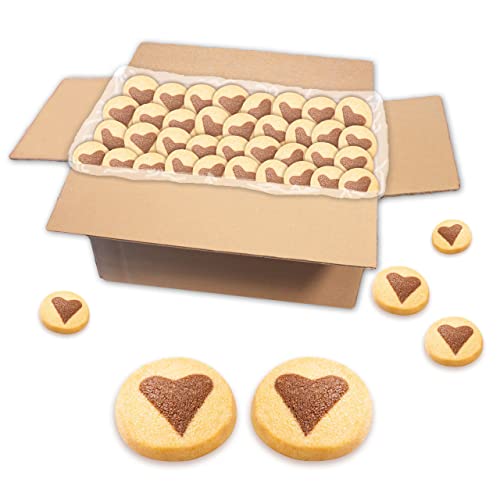 Lebkuchenwelt Schoko Herzen Buttergebäck im Karton 2kg - Konditor-Qualität mit echter Butter gebacken! Buttergebäck Butterkekse Butter Cookies Plätzchen Shortbread Kaffeegebäck Gebäck-Spezialitäten von Lebkuchenwelt