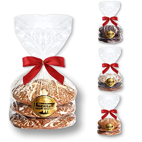 Nürnberger Elisen Lebkuchen - 3er-Pack - Zucker (3 x 80 g) von Lebkuchenwelt