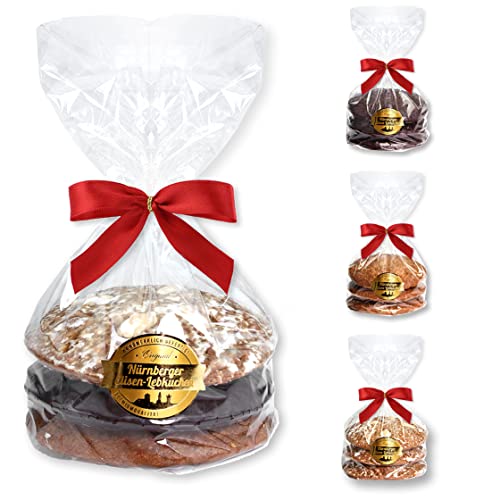 Nürnberger Elisen Lebkuchen - 3er-Pack - gemischt (3 x 80 g) von Lebkuchenwelt