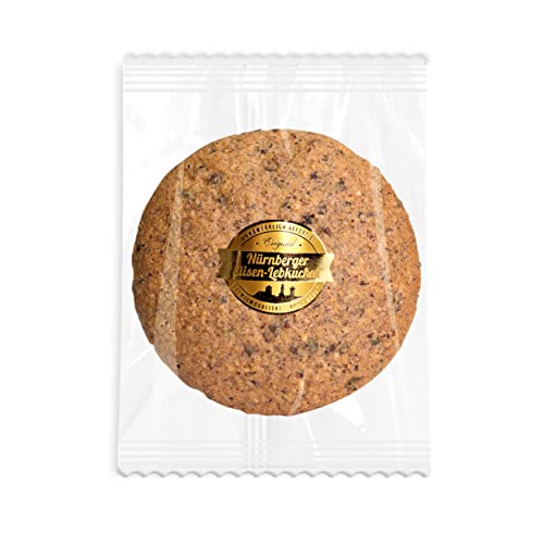 Nürnberger Elisenlebkuchen, einzelverpackt- 80g - Natur ohne Glasur - Premium Qualität - Weich & Saftig! - Elisen Lebkuchen ohne Mehl - hoher Nussanteil Lebkuchenwelt von Lebkuchenwelt