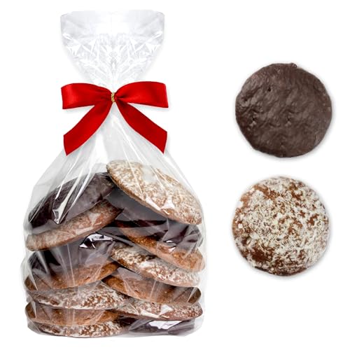 Oblaten Lebkuchen Bruch - 12 Stück - 400g - Gemischt | Feine Oblatenlebkuchen Schoko Zuckerglasur Feine Oblaten-Lebkuchen Glasiert Zartbitter Naturell Lebkuchen mit Oblaten von LEBKUCHEN WELT von Lebkuchenwelt