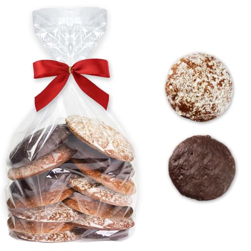 Oblaten Lebkuchen Bruch - 12 Stück - 400g - Gemischt | Feine Oblatenlebkuchen Schoko Zuckerglasur Feine Oblaten-Lebkuchen Glasiert Zartbitter Naturell Lebkuchen mit Oblaten von LEBKUCHEN WELT von Lebkuchenwelt