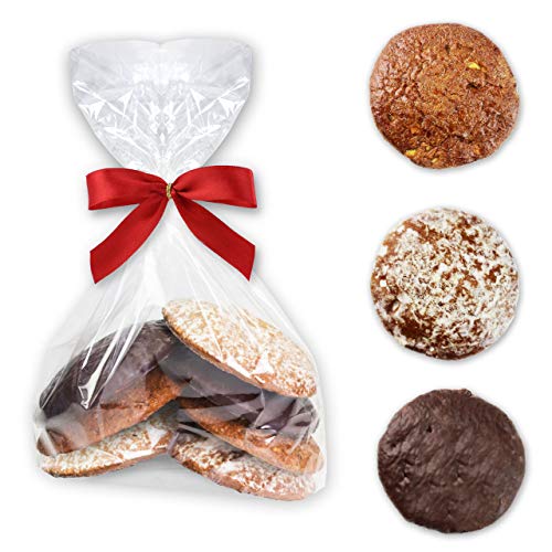 Oblaten Lebkuchen Bruch - 200g (6 Stk) - Gemischt - Natur Schoko Zuckerglasur - Feine Oblatenlebkuchen LEBKUCHEN WELT von Lebkuchenwelt