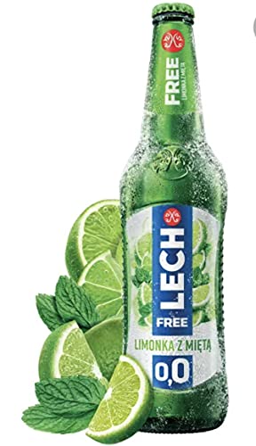 12 x Lech Free Limette Minze, fruchtig, erfrischend, polnisches alkoholfreies Bier von Lech