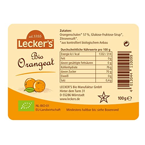 Lecker's - Bio Orangeat - 100g - NL-BIO-01 von Lecker´s