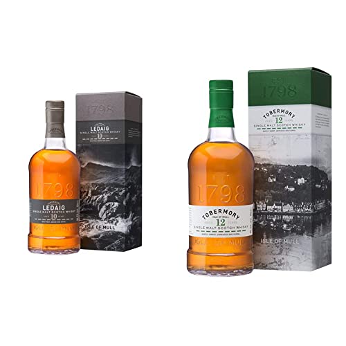 Ledaig 10 Jahre - Single Malt Whisky (1 x 0.7 l) & Tobermory 12 Jahre alt Single Malt Whisky (1 x 0.7 L) von Tobermory