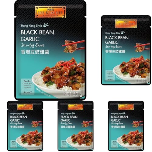 LEE KUM KEE Schwarze Bohnen Knoblauch Sauce, 50 g (Packung mit 5) von LEE KUM KEE