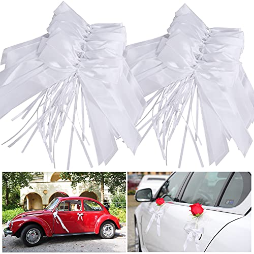 100 Stück Antennenschleifen Autoschleifen,Autoschleifen Hochzeit Antennenschleifen Weiß,hochzeitsschleifen fürs Auto,autoschleife Hochzeit,Verwendet für Hochzeits,Autoschmuck,Zuckerbeutel von Leeelyan