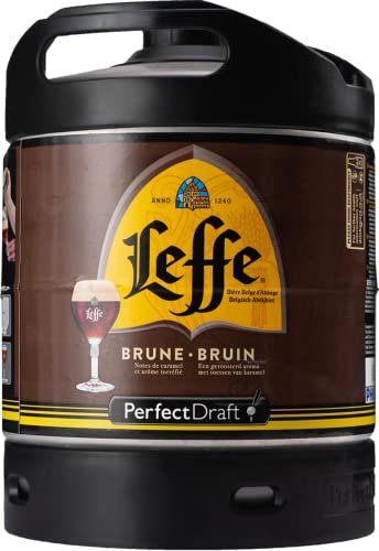 Leffe Brune, Dunkles Abtei-Bier aus Belgien, Perfect Draft (1 x 6l) MEHRWEG Fassbier von HOPT