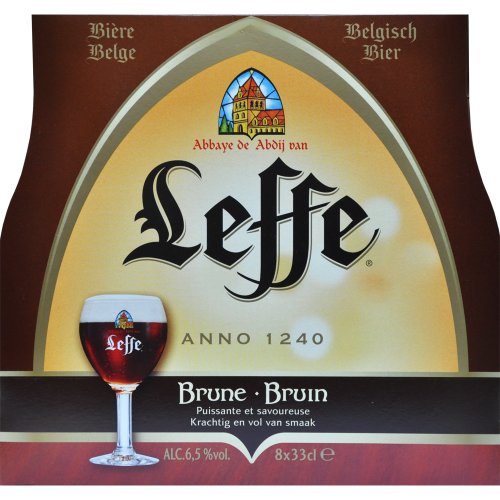 Original Belgisches Bier - Leffe Braun obergäriges Klosterbier aus Belgien, 8 Flaschen 330 ml. inc. 0.64€ MEHRWEG Pfand von Leffe