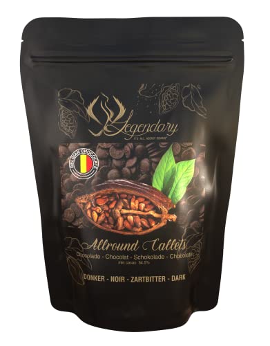 Legendary CALLETS DARK neue Rezeptur 1 Kg - Original belgische Schoko Drops, für Schokoladen-Fondue und Schoko-Brunnen, Ganache, Glasur, zum Trinken usw. von Legendary - it's all about beans