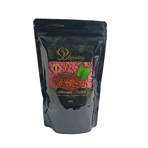 Legendary - CALLETS RUBY - Original belgische Schoko Drops, für Schokoladen-Fondue und Schoko-Brunnen, Ganache , Glasur, zum Trinken usw. (Ruby, 1 kg) von Legendary - it's all about beans