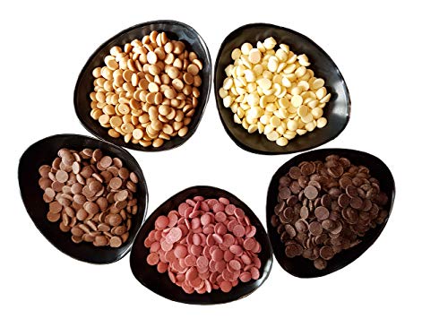 Legendary Callets Mix DARK / MILCH / WEIß/ GOLD / RUBY 5 x 0.5Kg - Original belgische Schoko Drops, für Schokoladen-Fondue und Schoko-Brunnen, Ganache , Glasur, zum Trinken usw. von Legendary - it's all about beans