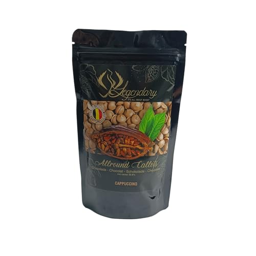 Legendary und Callebaut CALLETS CAPPUCCINO 0,25 Kg - Original belgische Schoko Drops, für Schokoladen-Fondue und Schoko-Brunnen, Ganache, Glasur, zum Trinken usw. von Legendary - it's all about beans