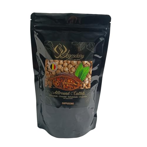 Legendary und Callebaut CALLETS CAPPUCCINO 1 Kg - Original belgische Schoko Drops, für Schokoladen-Fondue und Schoko-Brunnen, Ganache , Glasur, zum Trinken usw. von Legendary - it's all about beans