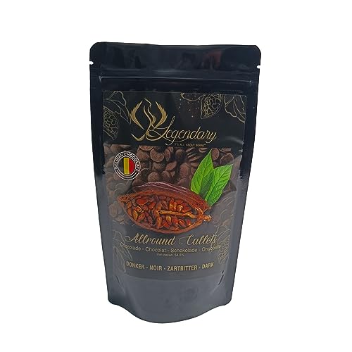 Legendary und Callebaut CALLETS DARK 250 gr - Original belgische Schoko Drops, für Schokoladen-Fondue und Schoko-Brunnen, Ganache, Glasur, zum Trinken usw. von Legendary - it's all about beans